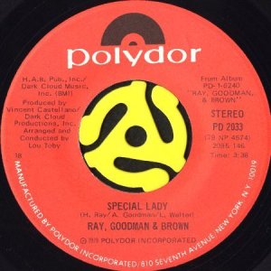 画像1: RAY, GOODMAN & BROWN / SPECIAL LADY b/w DEJA VU (45's) (1)