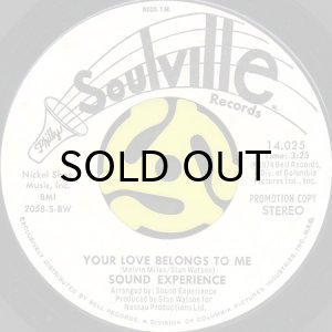 画像2: SOUND EXPERIENCE / YOUR LOVE BELONGS TO ME (45's) (WHITE PROMO) (2)