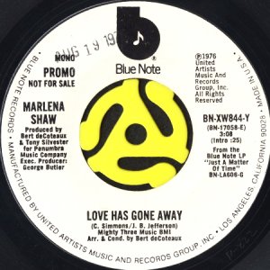 画像1: MARLENA SHAW / LOVE HAS GONE AWAY (45's) (WHITE PROMO) (1)