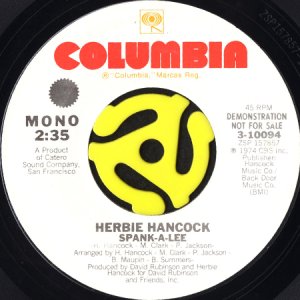画像1: HERBIE HANCOCK / SPANK-A-LEE (45's) (WHITE PROMO) (1)