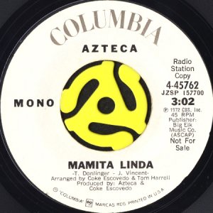 画像1: AZTECA / MAMITA LINDA (45's) (WHITE PROMO) (1)