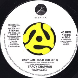 画像1: TRACY CHAPMAN / BABY CAN I HOLD YOU (45's) (WHITE PROMO) (1)