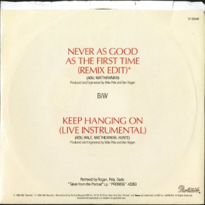 画像2: SADE / NEVER AS GOOD AS THE FIRST TIME (45's) (PICTURE SLEEVE) (2)