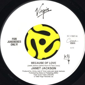 画像1: JANET JACKSON / BECAUSE OF LOVE (45's) (1)