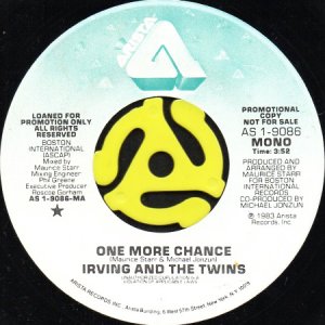 画像1: IRVING AND THE TWINS / ONE MORE CHANCE (45's) (PROMO) (1)