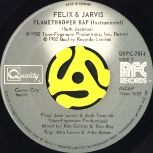 画像2: FELIX & JARVIS / FLAMETHROWER RAP (45's) (2)