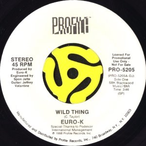 画像2: EURO-K / WILD THING (45's) (WHITE PROMO) (2)