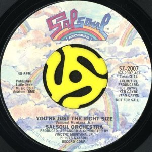 画像2: SALSOUL ORCHESTRA / YOU'RE JUST THE RIGHT SIZE (45's) (PROMO) (2)