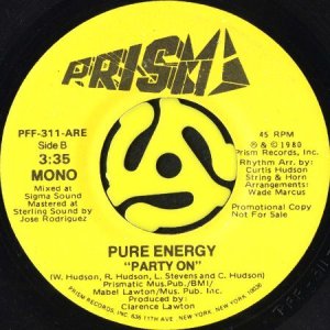 画像2: PURE ENERGY / PARTY ON (45's) (PROMO) (2)
