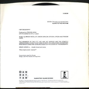 画像2: GRACE JONES / SLAVE TO THE RHYTHM (45's) (PICTURE SLEEVE) (2)