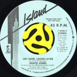 画像1: GRACE JONES / CRY NOW, LAUGH LATER (45's) (PROMO) (1)
