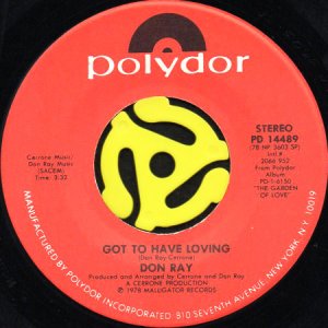 画像1: DON RAY / GOT TO HAVE LOVING (45's) (1)