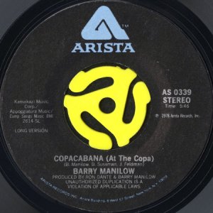 画像1: BARRY MANILOW / COPACABANA (AT THE COPA) (45's) (1)