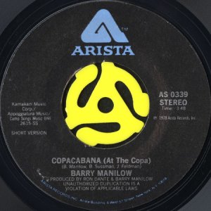 画像2: BARRY MANILOW / COPACABANA (AT THE COPA) (45's) (2)