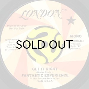 画像1: FANTASTIC EXPERIENCE / GET IT RIGHT (45's) (PROMO) (1)