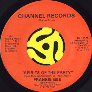 画像2: FRANKIE GEE / MIXED UP SHOOK UP BOY b/w SPIRITS OF THE PARTY (45's) (2)
