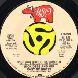 画像2: RICK DEES & HIS CAST OF IDIOTS / DISCO DUCK (45's) (2)