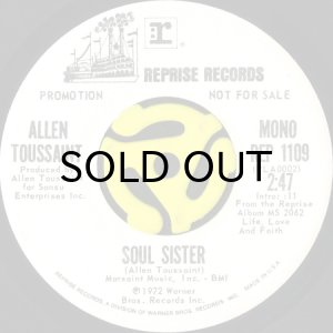 画像1: ALLEN TOUSSAINT / SOUL SISTER (45's) (WHITE PROMO) (1)