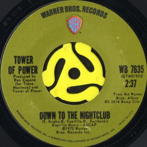 画像1: TOWER OF POWER / DOWN TO THE NIGHTCLUB (45's) (1)