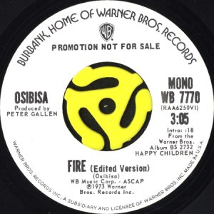 画像1: OSIBISA / FIRE (45's) (WHITE PROMO) (1)