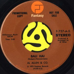 画像2: AL ALLEN & CO. / BALI HAI (45's) (PROMO) (VINYL PRESS) (2)