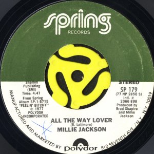 画像1: MILLIE JACKSON / ALL THE WAY LOVER (45's) (1)