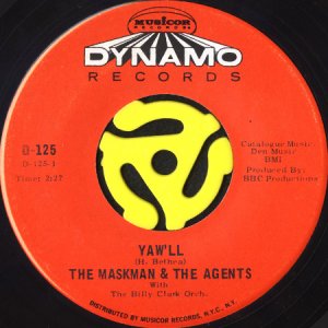 画像1: THE MASKMAN & THE AGENTS / YAW'LL b/w ONE EYE OPEN (45's) (1)