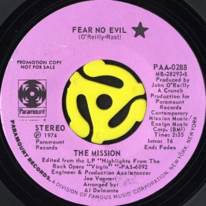 画像1: THE MISSION / FEAR NO EVIL (45's) (PROMO) (1)