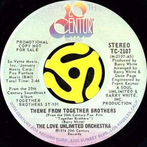 画像2: THE LOVE UNLIMITED ORCHESTRA / THEME FROM TOGETHER BROTHERS (45's) (PROMO) (2)