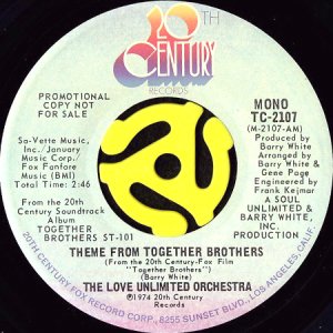 画像1: THE LOVE UNLIMITED ORCHESTRA / THEME FROM TOGETHER BROTHERS (45's) (PROMO) (1)