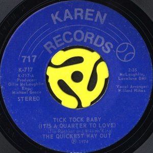 画像1: THE QUICKEST WAY OUT / TICK TOCK BABY (IT'S A QUARTER TO LOVE) b/w HELLO STRANGER (45's) (1)