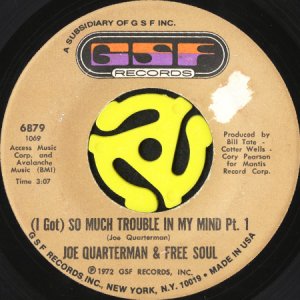画像1: JOE QUARTERMAN & FREE SOUL / (I GOT) SO MUCH TROUBLE IN MY MIND (45's) (1)
