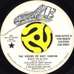 画像1: THE VOICES OF EAST HARLEM / RIGHT ON BE FREE (45's) (WHITE PROMO) (1)