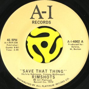 画像1: RIMSHOTS / SAVE THAT THING b/w CONCERTO IN F (45's) (1)