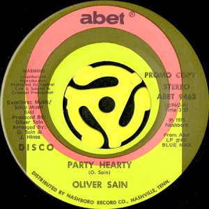 画像1: OLIVER SAIN / PARTY HEARTY b/w SHE'S A DISCO QUEEN (45's) (1)
