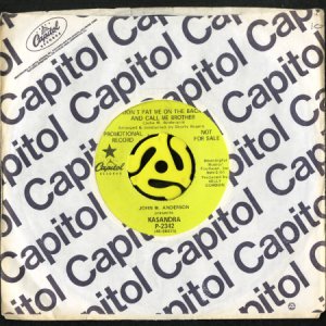 画像3: JOHN W. ANDERSON PRESENTS KASANDRA / DON'T PAT ME ON THE BACK AND CALL ME BROTHER (45's) (PROMO) (3)