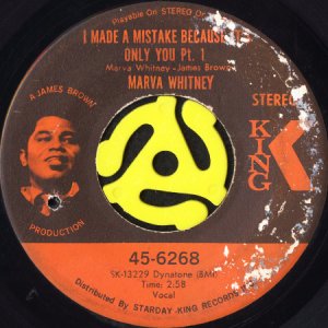 画像1: MARVA WHITNEY / I MADE A MISTAKE BECAUSE IT'S ONLY YOU (45's) (1)