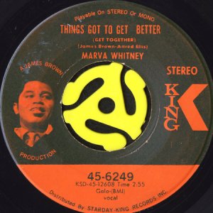 画像1: MARVA WHITNEY / THINGS GOT TO GET BETTER (GET TOGETHER) b/w GET OUT OF MY LIFE (45's) (1)