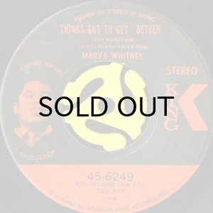 画像1: MARVA WHITNEY / THINGS GOT TO GET BETTER (GET TOGETHER) b/w GET OUT OF MY LIFE (45's) (1)