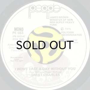 画像1: SWEET CHARLES / I WON'T LAST A DAY WITHOUT YOU (45's) (WHITE PROMO) (1)