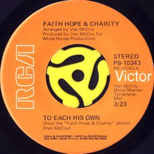 画像1: FAITH HOPE & CHARITY / TO EACH HIS OWN (45's) (1)