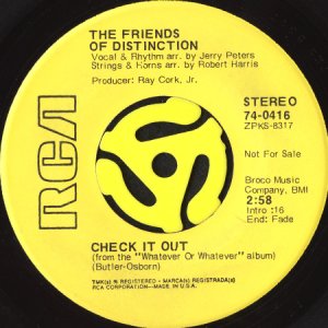 画像2: THE FRIENDS OF DISTINCTION / I NEED YOU b/w CHECK IT OUT (45's) (PROMO) (2)