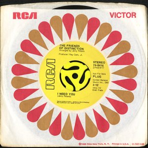画像3: THE FRIENDS OF DISTINCTION / I NEED YOU b/w CHECK IT OUT (45's) (PROMO) (3)