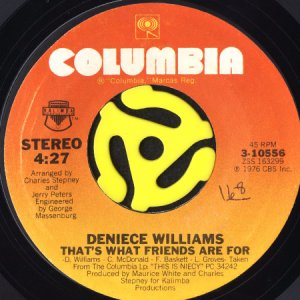 画像1: DENIECE WILLIAMS / THAT'S WHAT FRIENDS ARE FOR (45's) (1)
