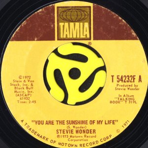 画像1: STEVIE WONDER / YOU ARE THE SUNSHINE OF MY LIFE (45's) (1)