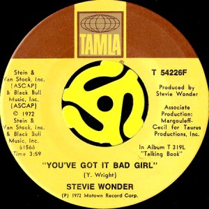 画像2: STEVIE WONDER / SUPERSTITION b/w YOU'VE GOT IT BAD GIRL (45's) (2)
