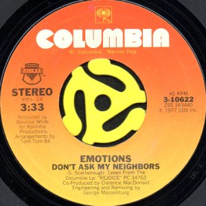 画像1: EMOTIONS / DON'T ASK MY NEIGHBORS b/w LOVE'S WHAT'S HAPPENIN' (45's) (1)