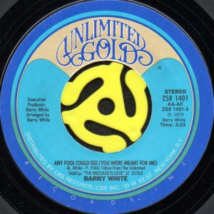 画像1: BARRY WHITE / ANY FOOL COULD SEE b/w YOU'RE THE ONE I NEED (45's) (1)