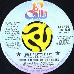 画像1: BRIGHTER SIDE OF DARKNESS / JUST A LITTLE BIT b/w SOMETHING TO REMEMBER YOU BY (45's) (PROMO) (1)