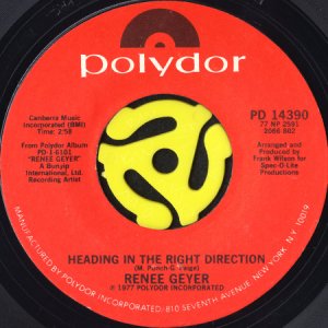 画像1: RENEE GEYER / HEADING IN THE RIGHT DIRECTION b/w MOVING ALONG (45's) (1)